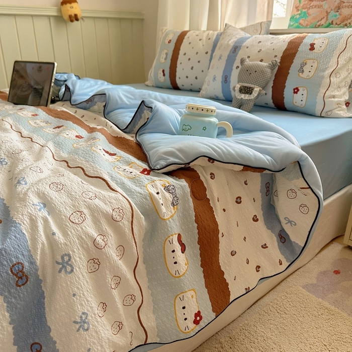 91家纺网 家纺一手货源 找家纺 （总）几禾 2026新款泡芙纱单夏被夏凉被空调被-凉糖系列（凉而不冰的触感，清凉与柔软兼得）