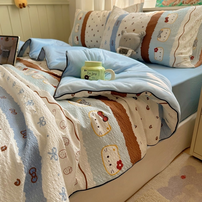 91家纺网 家纺一手货源 找家纺 （总）几禾 2026新款泡芙纱单夏被夏凉被空调被-凉糖系列（凉而不冰的触感，清凉与柔软兼得）