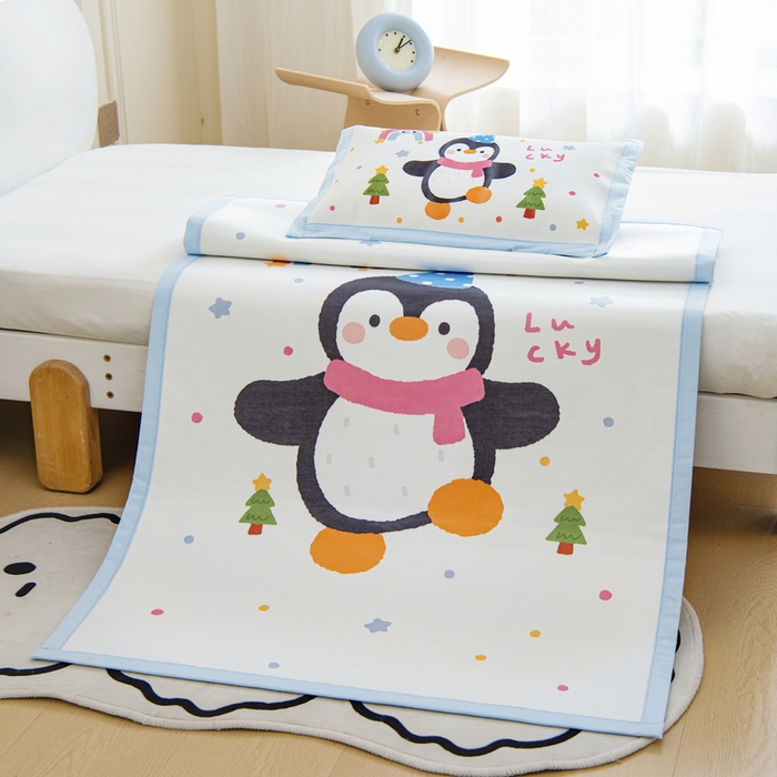 91家纺网 家纺一手货源 找家纺 （总）鱼宝 2026新款卡通儿童大版数码印花冰丝席子凉席