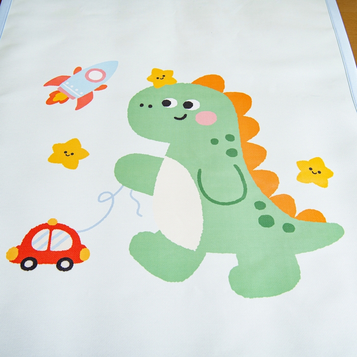 91家纺网 家纺一手货源 找家纺 鱼宝 2026新款卡通儿童大版数码印花冰丝席子凉席 火箭恐龙