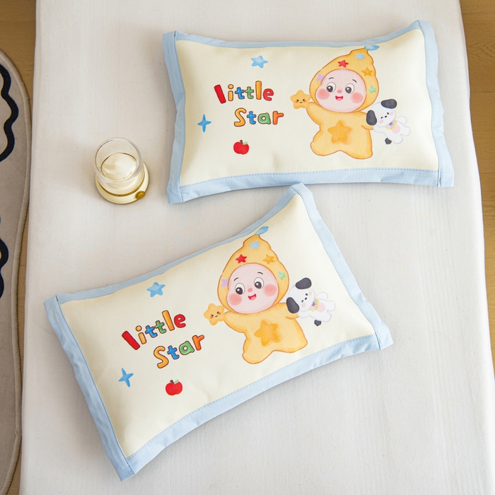 91家纺网 家纺一手货源 找家纺 鱼宝 2026新款卡通儿童大版数码印花冰丝席子凉席 调皮小星