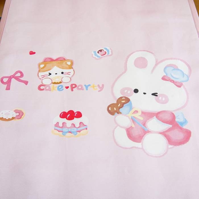 91家纺网 家纺一手货源 找家纺 鱼宝 2026新款卡通儿童大版数码印花冰丝席子凉席 蛋糕小兔