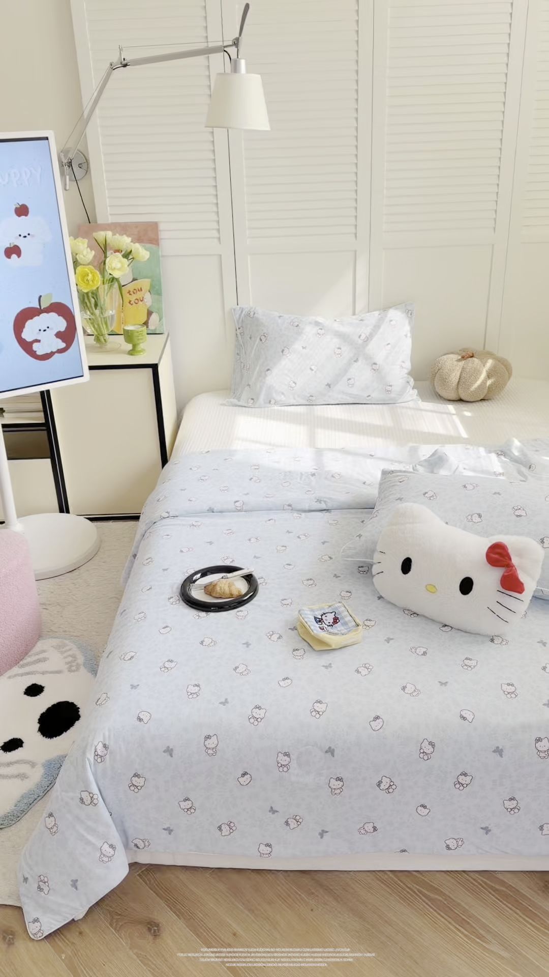 91家纺网 家纺一手货源 找家纺 金梦拉家纺 2026春夏新款锦氨凉感丝印花系列夏被空调被夏凉被 蓝调凯蒂