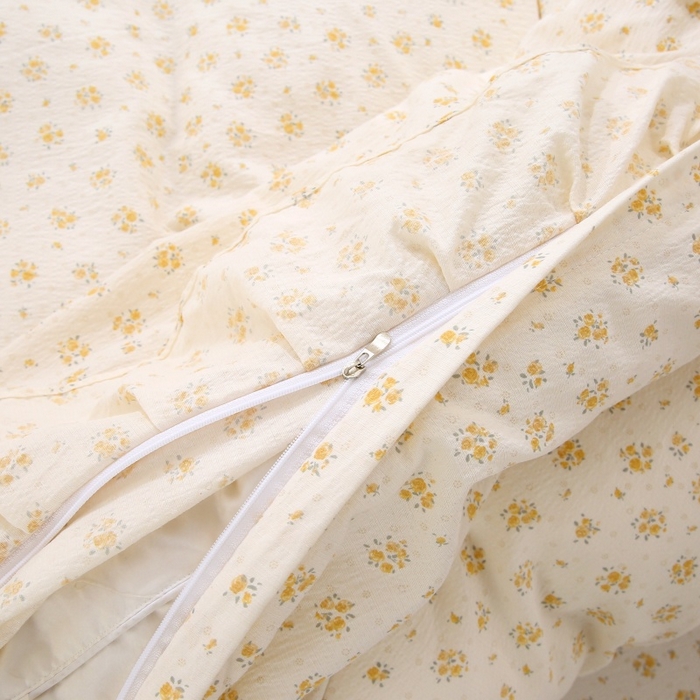 91家纺网 家纺一手货源 找家纺 欧妮家纺 2026新款A类双层纱蕾丝花边床裙四件套 栀子海