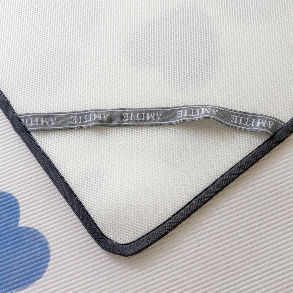 91家纺网 家纺一手货源 找家纺 源舍家纺 2026新款泰迪爱兰系列（正版授权）A类三明治复合印花斜纹豆豆软凉席学生床 泰迪蓝心