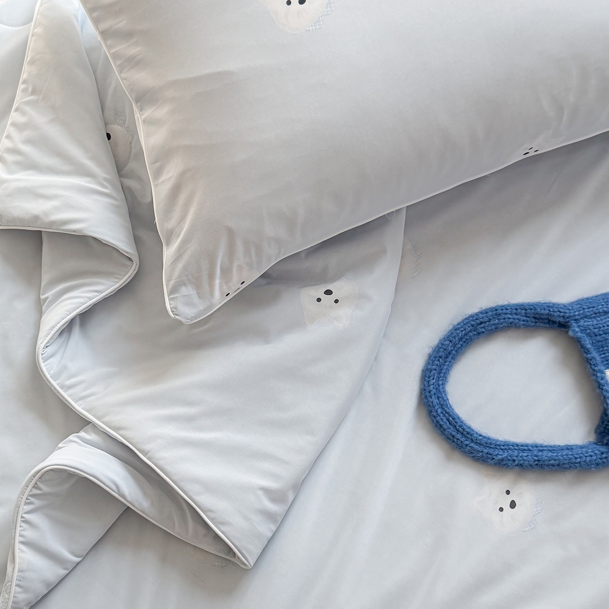 91家纺网 家纺一手货源 找家纺 金梦拉家纺 2026春夏新款锦氨凉感丝印花系列夏被空调被夏凉被 泡芙小狗