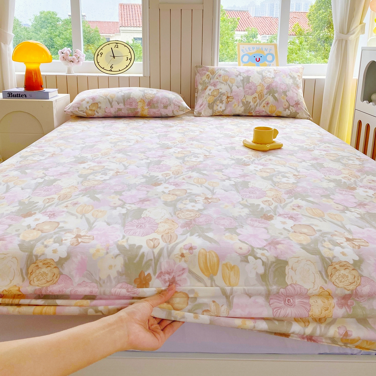 91家纺网 家纺一手货源 找家纺 （总）欧妮家纺 2026新款斜纹加厚水洗棉木棉床笠-席梦思保护套