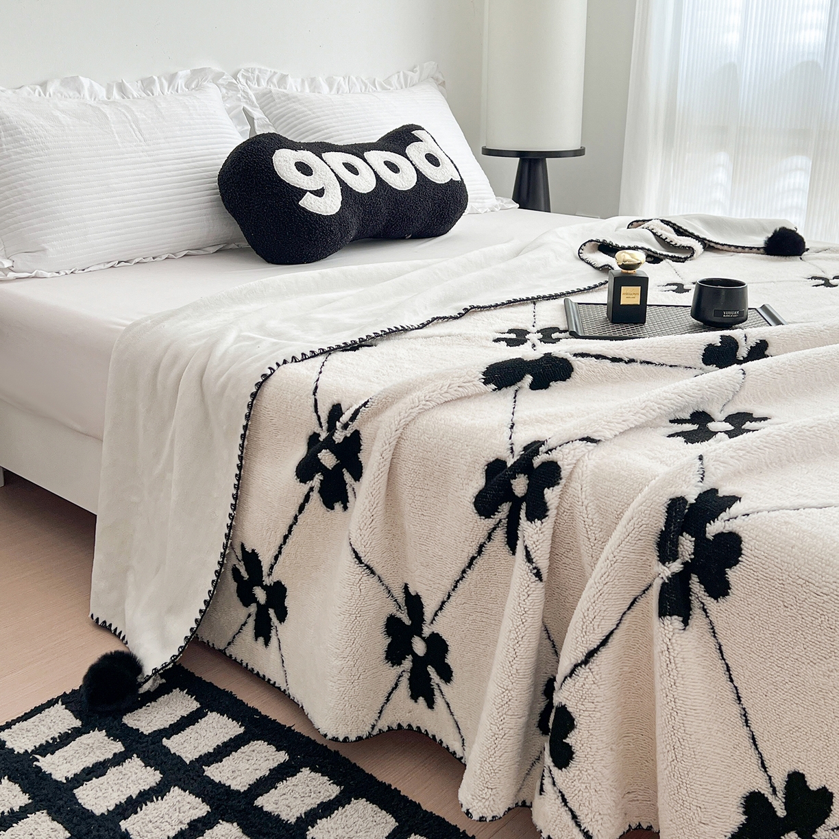 91家纺网 家纺一手货源 找家纺 （总）娜朵家纺 2026新款阳离子牛奶绒双层毛球复合毯