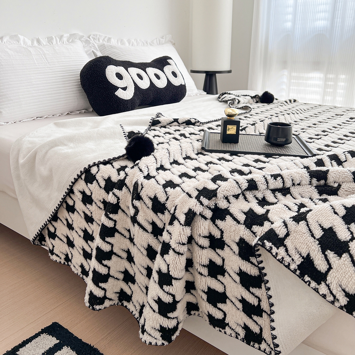 91家纺网 家纺一手货源 找家纺 （总）娜朵家纺 2026新款阳离子牛奶绒双层毛球复合毯