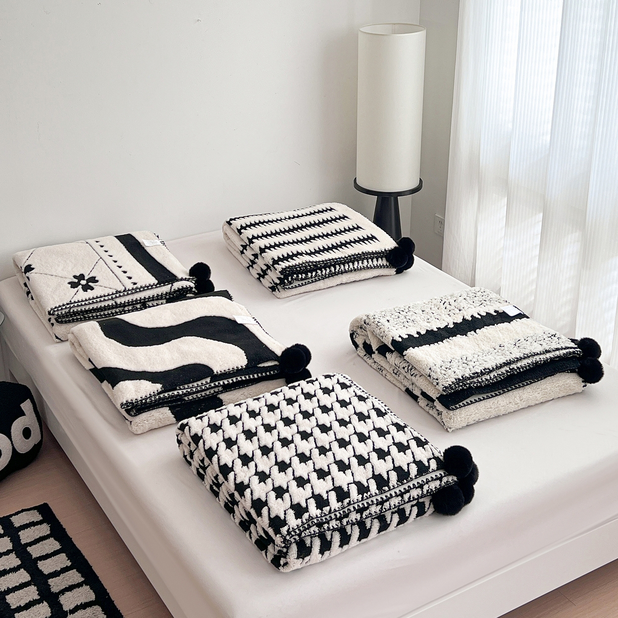 91家纺网 家纺一手货源 找家纺 娜朵家纺 2026新款阳离子牛奶绒双层毛球复合毯 组合图