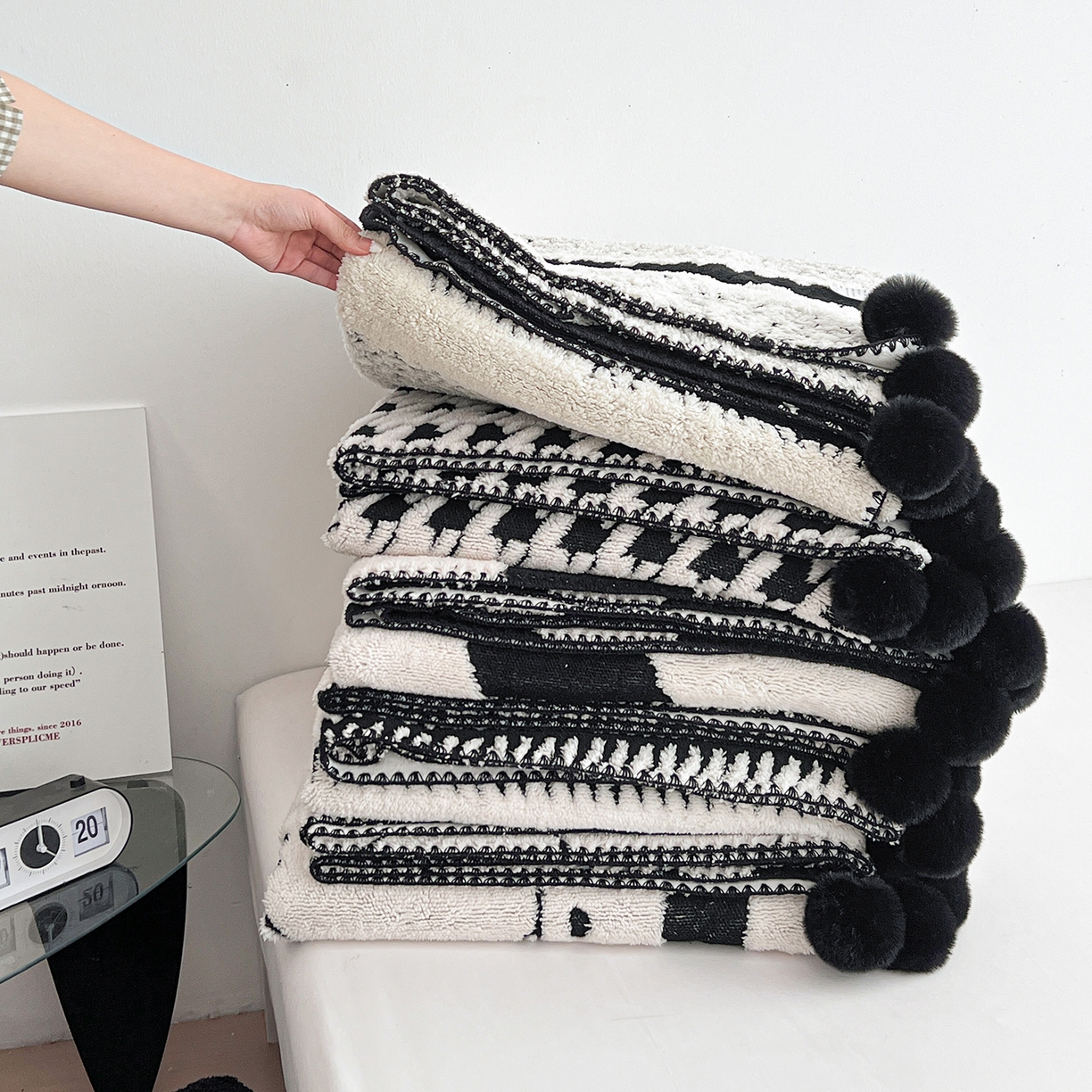 娜朵家纺 2026新款阳离子牛奶绒双层毛球复合毯 组合图