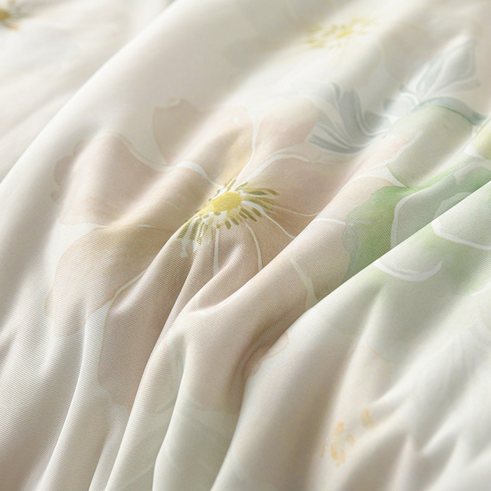 91家纺网 家纺一手货源 找家纺 曼尼 2026新款印花凉感丝夏被夏凉被 春晓