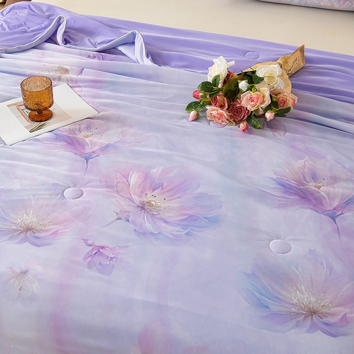 91家纺网 家纺一手货源 找家纺 曼尼 2026新款印花凉感丝夏被夏凉被 柒月