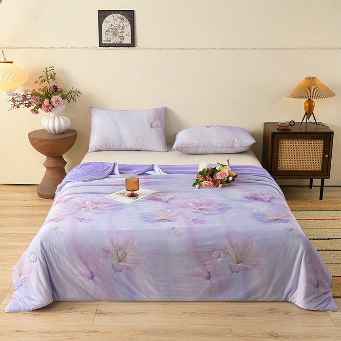 曼尼 2026新款印花凉感丝夏被夏凉被 柒月