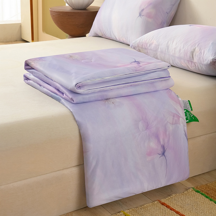 91家纺网 家纺一手货源 找家纺 曼尼 2026新款印花凉感丝夏被夏凉被 柒月