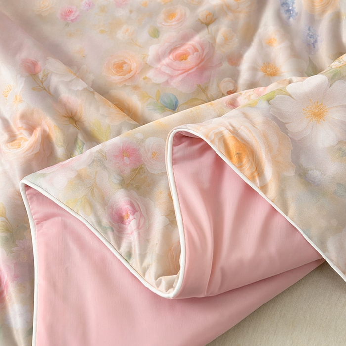 91家纺网 家纺一手货源 找家纺 曼尼 2026新款印花凉感丝夏被夏凉被 倾城