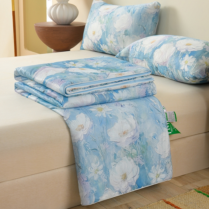 91家纺网 家纺一手货源 找家纺 曼尼 2026新款印花凉感丝夏被夏凉被 星辰