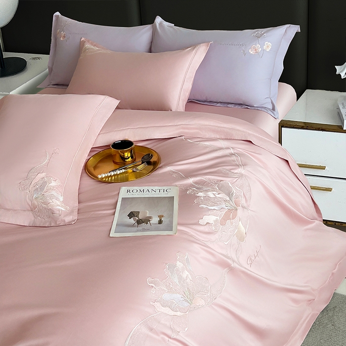 91家纺网 家纺一手货源 找家纺 （总） 帛美家纺 2026新款100支长绒棉绣花四件套-索菲亚