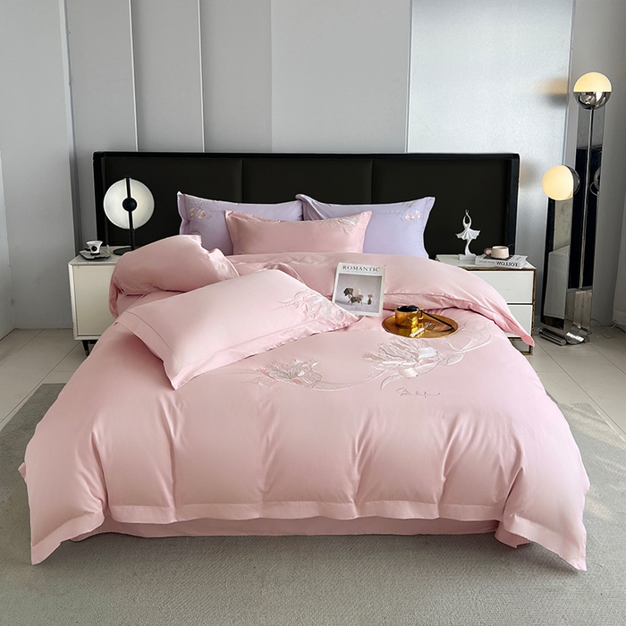 91家纺网 家纺一手货源 找家纺 （总） 帛美家纺 2026新款100支长绒棉绣花四件套-索菲亚