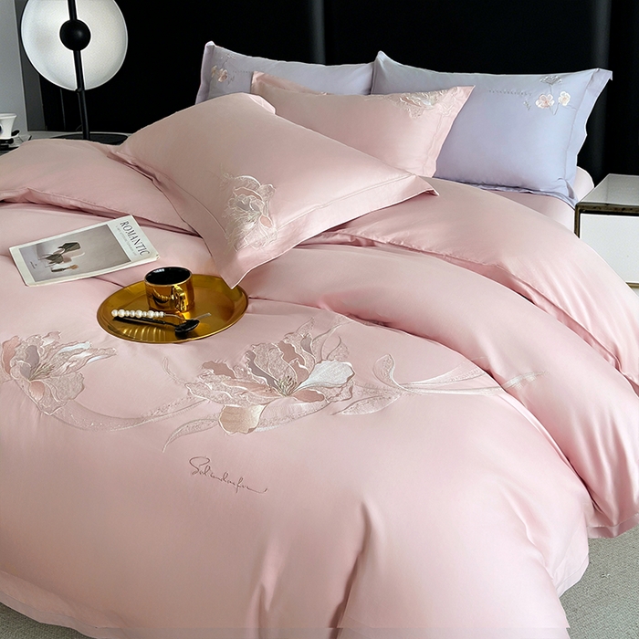 91家纺网 家纺一手货源 找家纺 （总） 帛美家纺 2026新款100支长绒棉绣花四件套-索菲亚