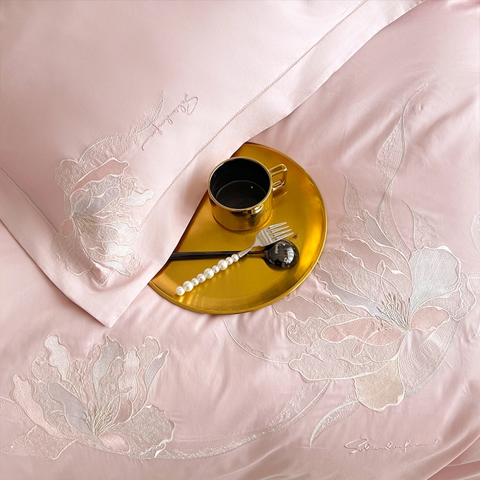 91家纺网 家纺一手货源 找家纺 （总） 帛美家纺 2026新款100支长绒棉绣花四件套-索菲亚