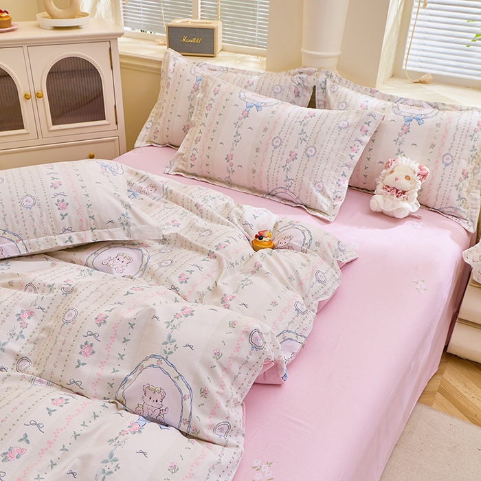 91家纺网 家纺一手货源 找家纺 牧笛缘家纺 2025新款全棉12868单被套 半岛情书
