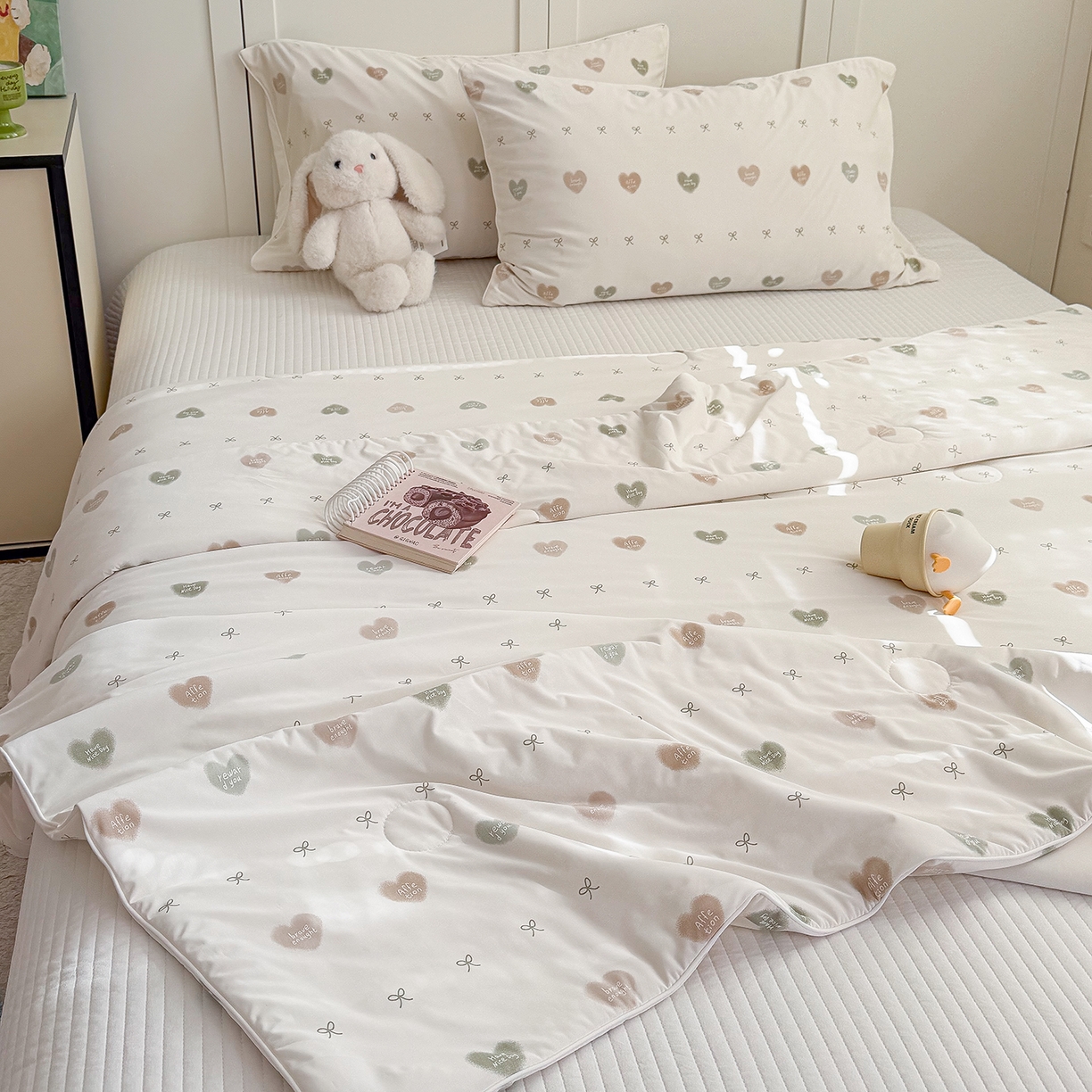 金梦拉家纺 2026春夏新款锦氨凉感丝印花系列夏被空调被夏凉被 心情绿