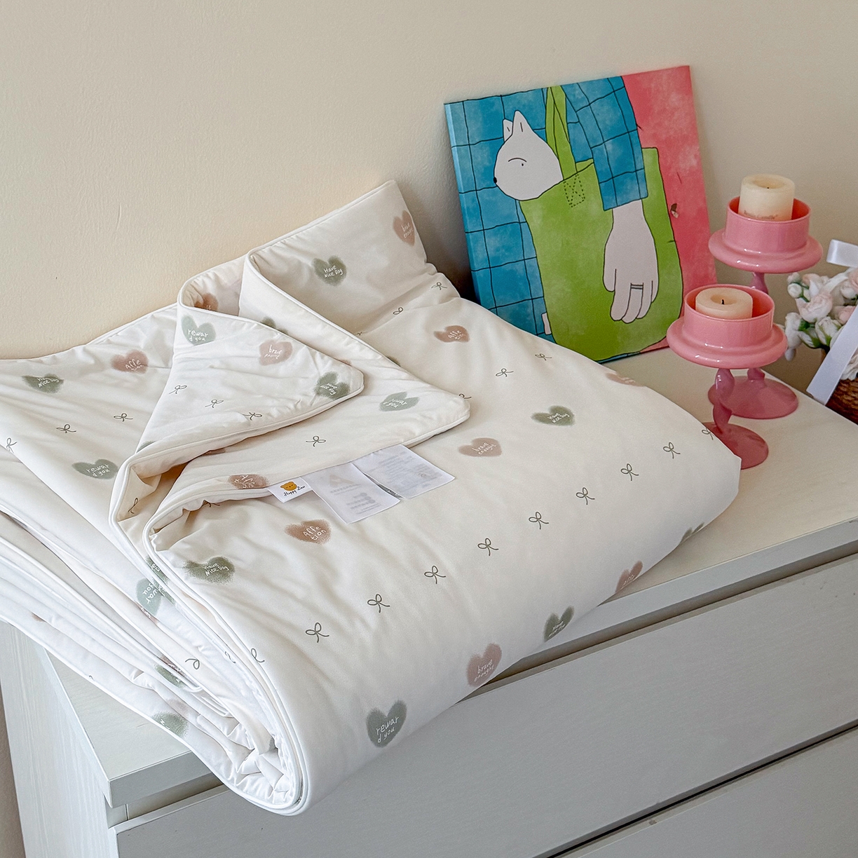 91家纺网 家纺一手货源 找家纺 金梦拉家纺 2026春夏新款锦氨凉感丝印花系列夏被空调被夏凉被 心情绿