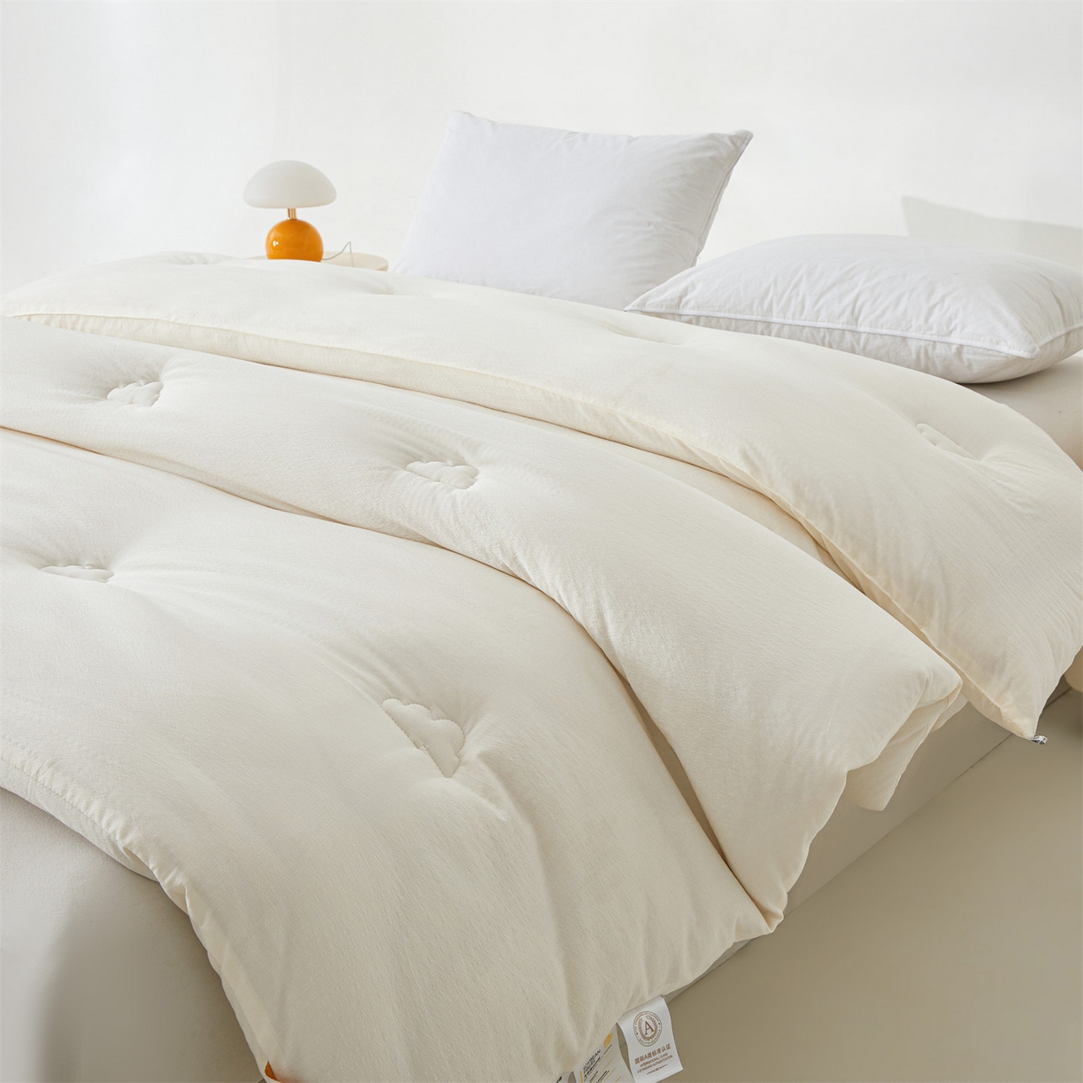 91家纺网 家纺一手货源 找家纺 眠势力 2026春夏新款皱皱纱四季被超软云朵被子春秋被芯夏凉被可机洗 云朵被-白