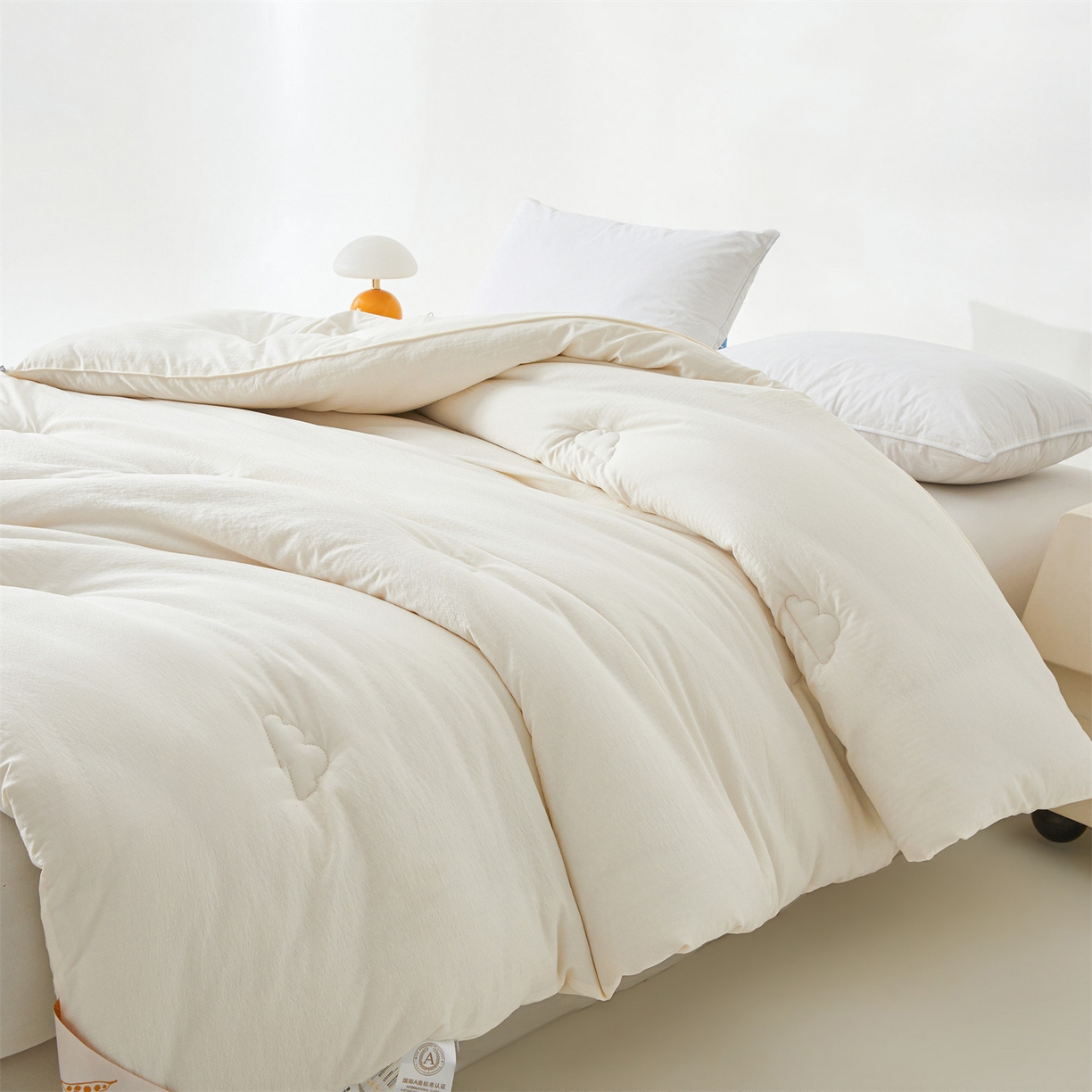 91家纺网 家纺一手货源 找家纺 眠势力 2026春夏新款皱皱纱四季被超软云朵被子春秋被芯夏凉被可机洗 云朵被-白