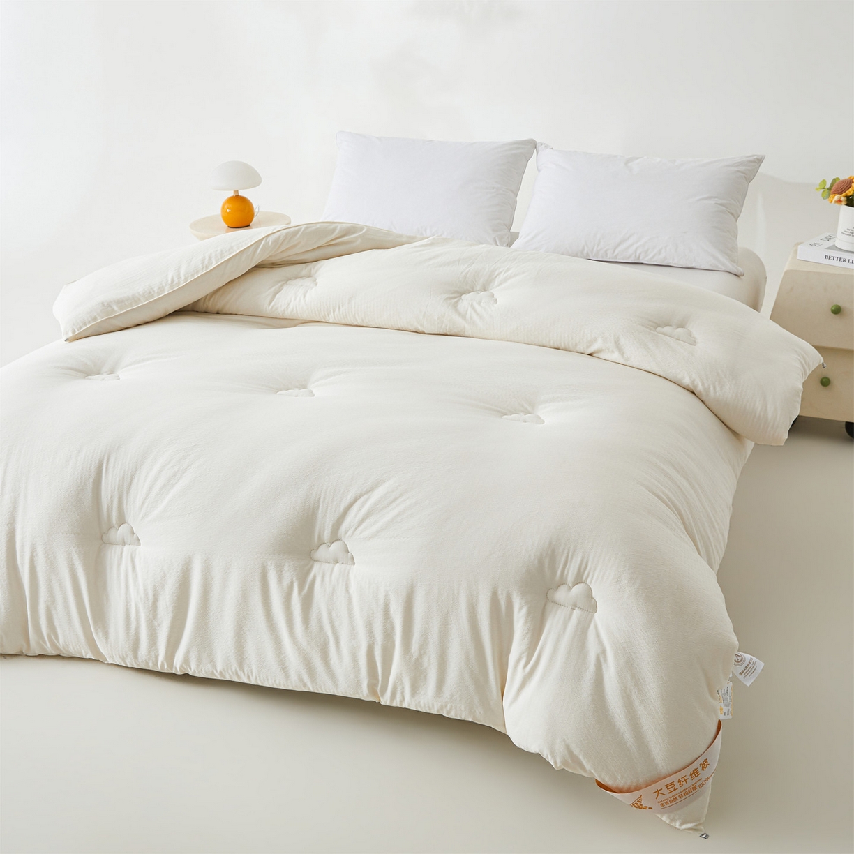 91家纺网 家纺一手货源 找家纺 眠势力 2026春夏新款皱皱纱四季被超软云朵被子春秋被芯夏凉被可机洗 云朵被-白