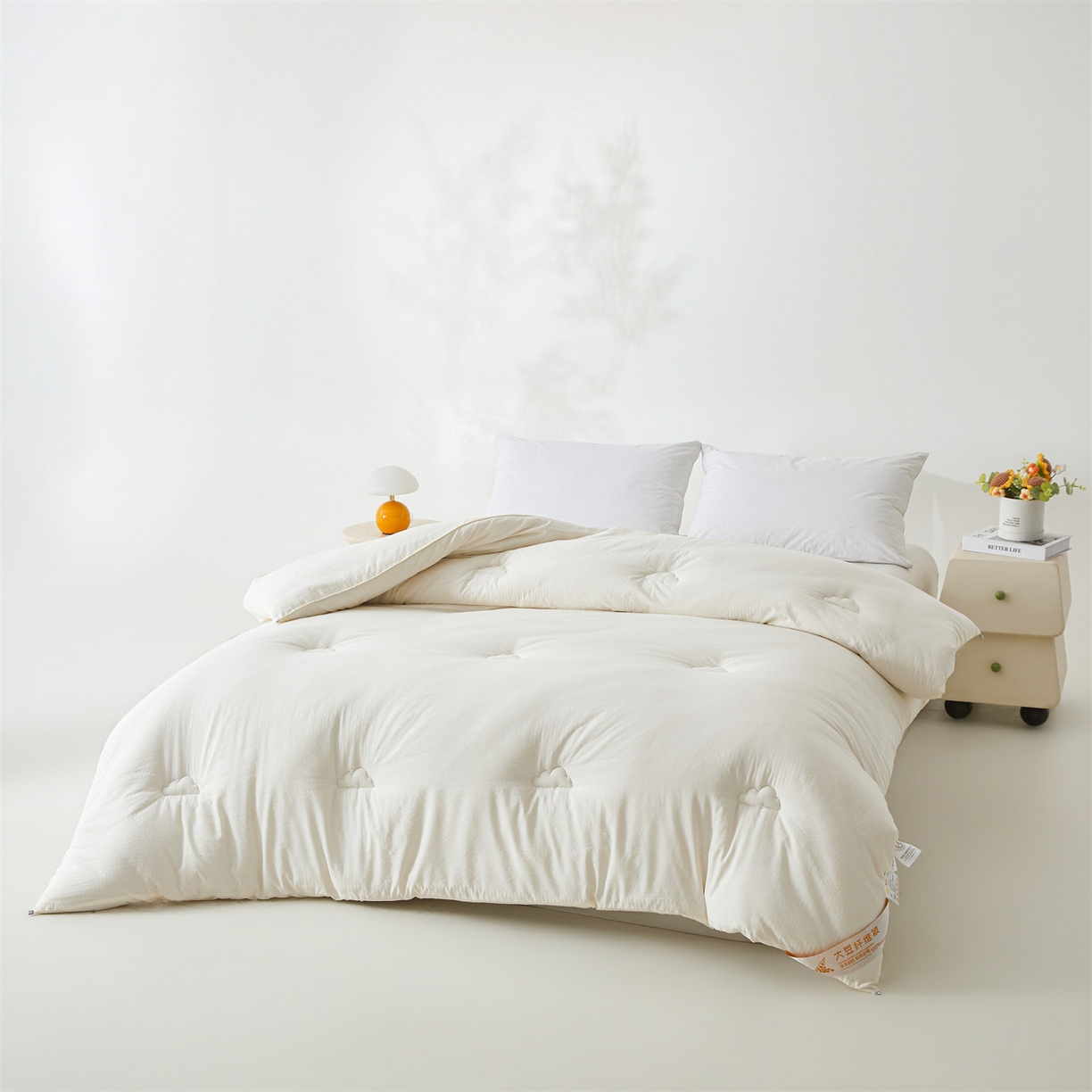 91家纺网 家纺一手货源 找家纺 眠势力 2026春夏新款皱皱纱四季被超软云朵被子春秋被芯夏凉被可机洗 云朵被-白