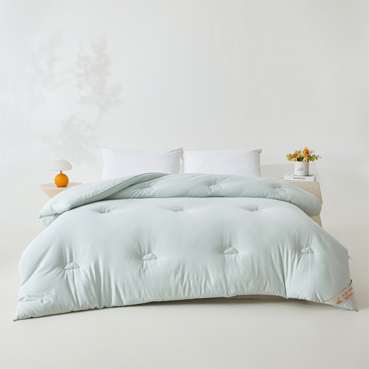 91家纺网 家纺一手货源 找家纺 眠势力 2026春夏新款皱皱纱四季被超软云朵被子春秋被芯夏凉被可机洗 云朵被-兰