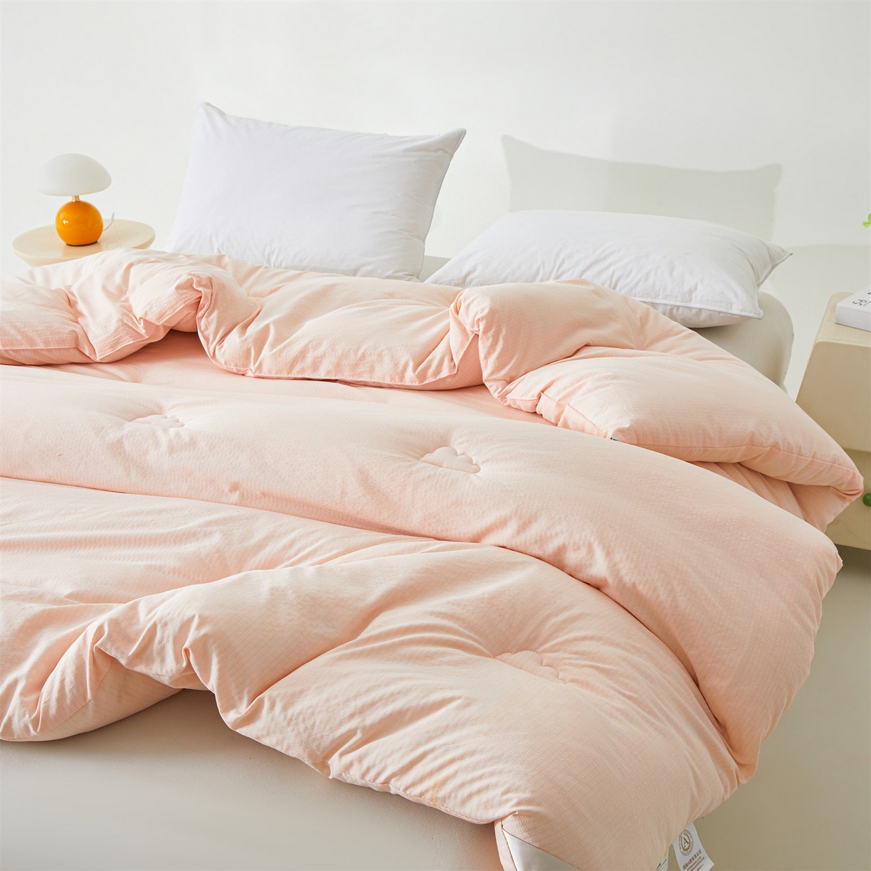 91家纺网 家纺一手货源 找家纺 眠势力 2026春夏新款皱皱纱四季被超软云朵被子春秋被芯夏凉被可机洗 云朵被-粉