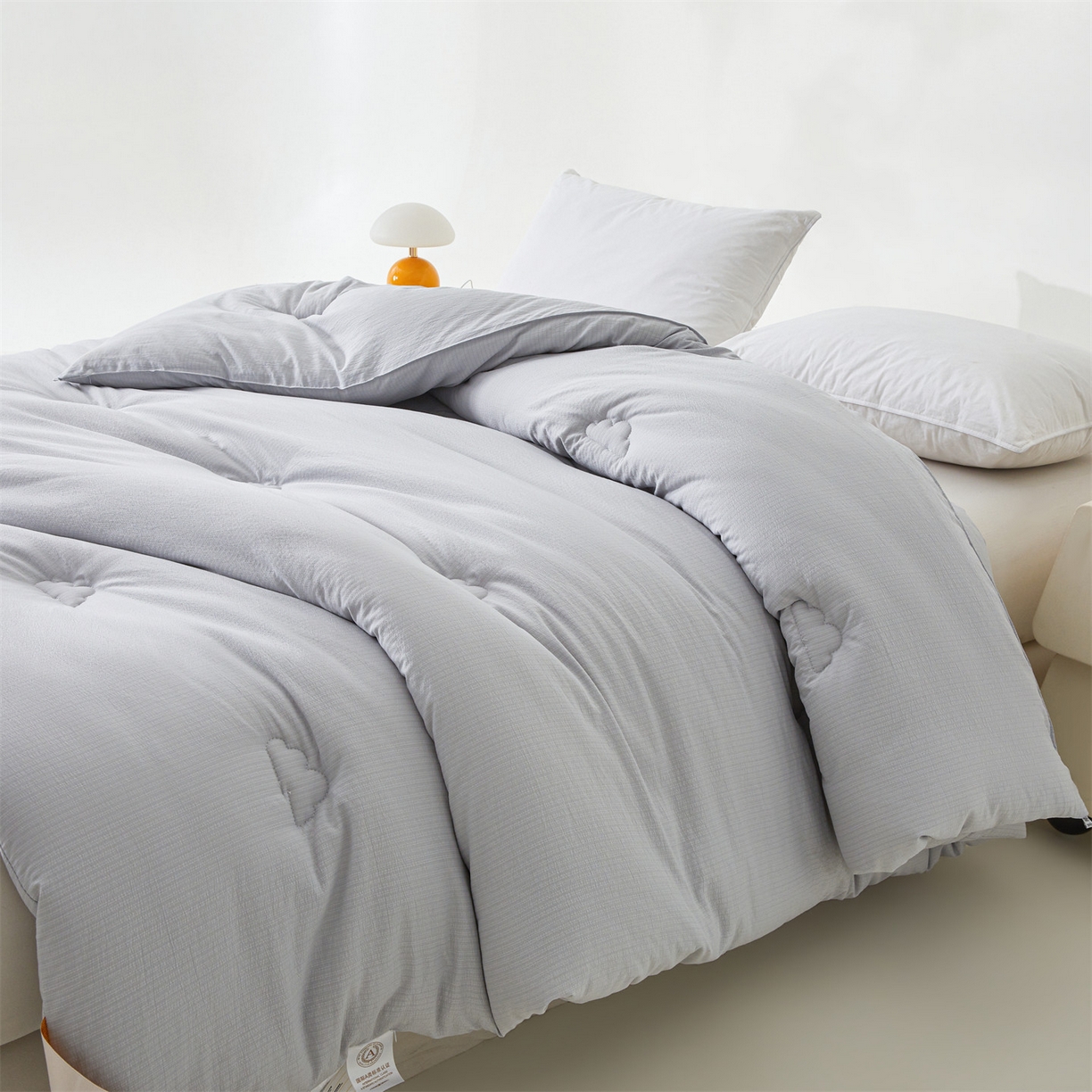 91家纺网 家纺一手货源 找家纺 眠势力 2026春夏新款皱皱纱四季被超软云朵被子春秋被芯夏凉被可机洗 云朵被-灰