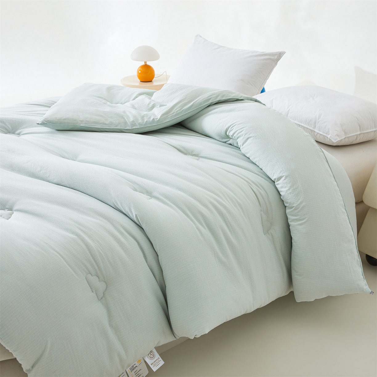 91家纺网 家纺一手货源 找家纺 眠势力 2026春夏新款皱皱纱四季被超软云朵被子春秋被芯夏凉被可机洗 云朵被-兰