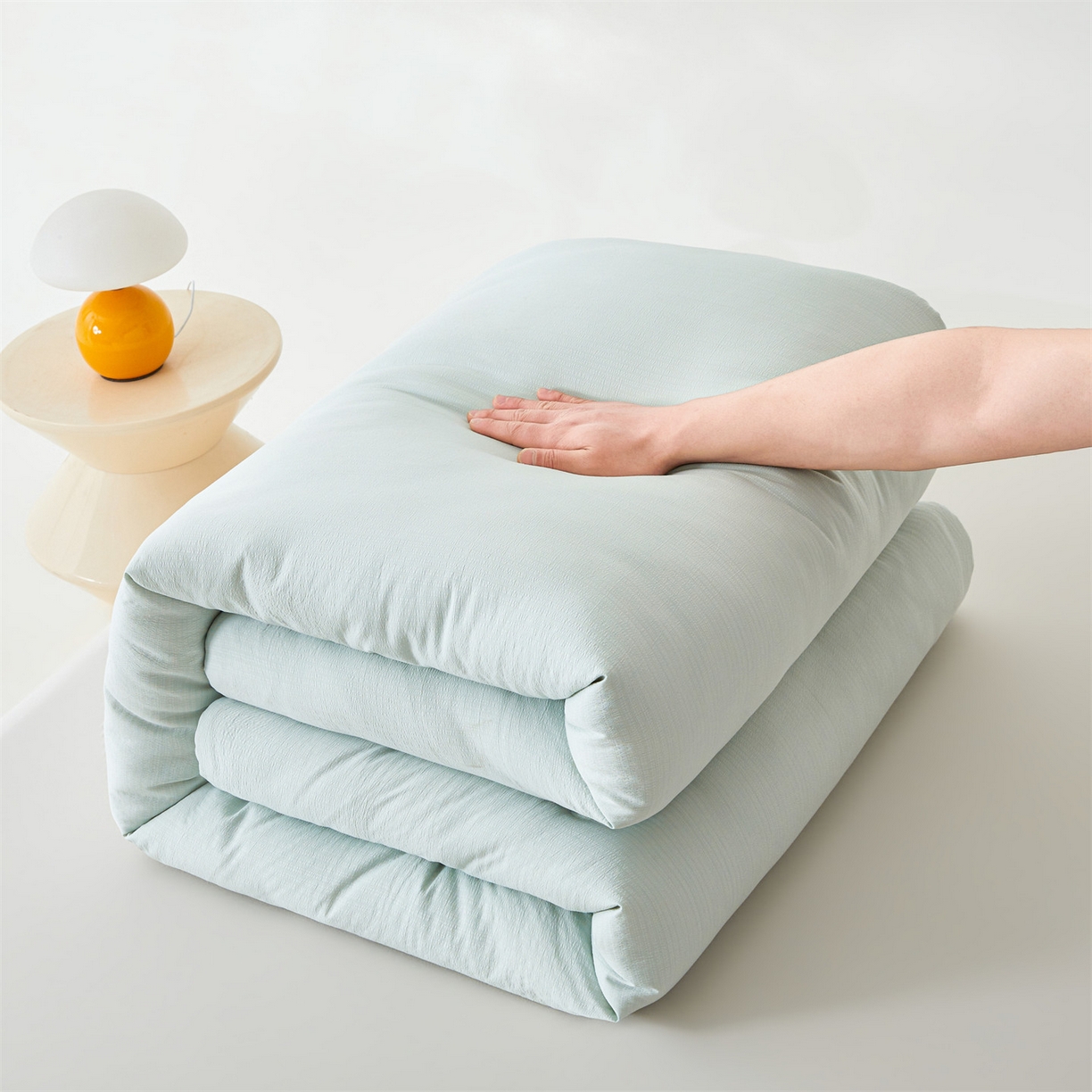 91家纺网 家纺一手货源 找家纺 眠势力 2026春夏新款皱皱纱四季被超软云朵被子春秋被芯夏凉被可机洗 云朵被-兰