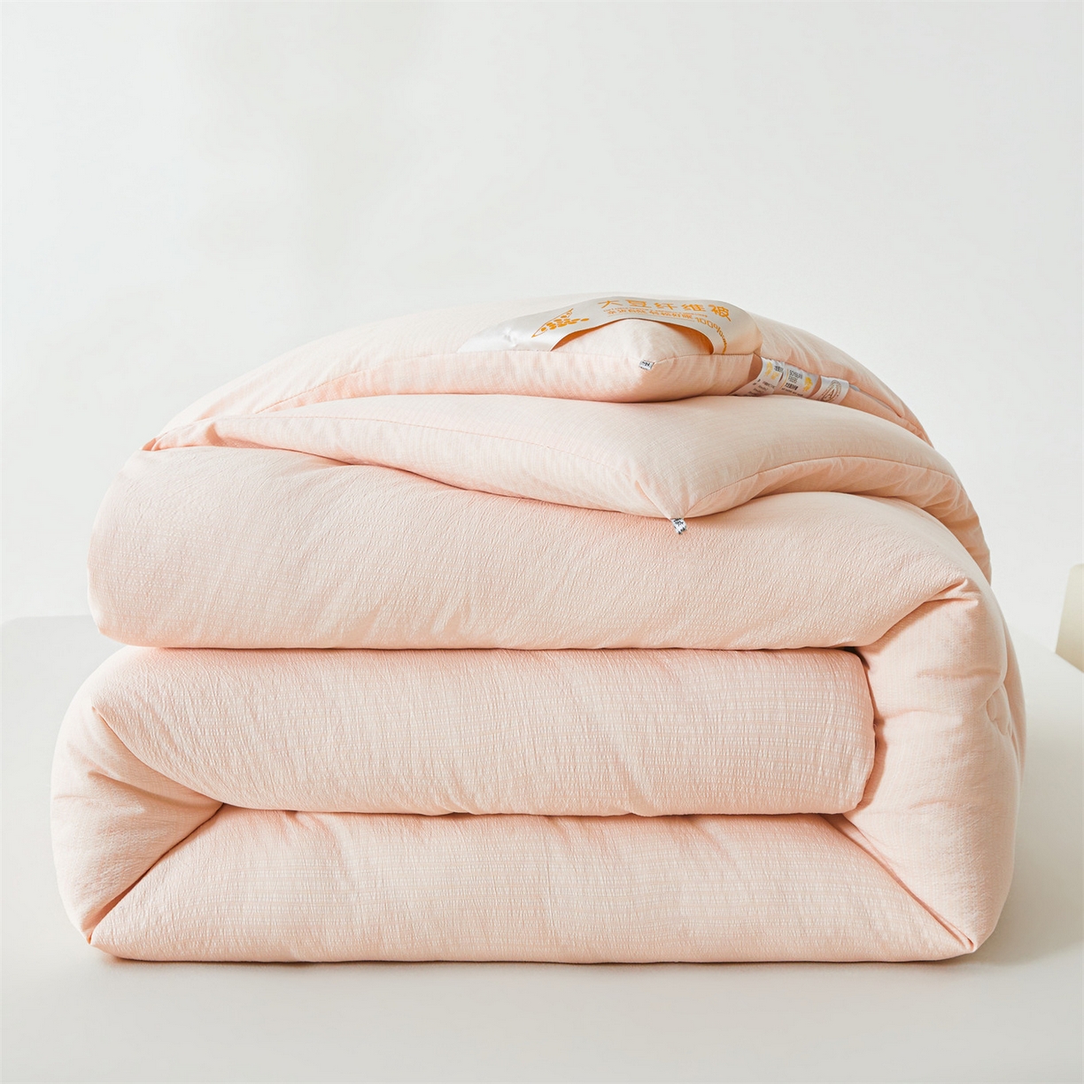 91家纺网 家纺一手货源 找家纺 眠势力 2026春夏新款皱皱纱四季被超软云朵被子春秋被芯夏凉被可机洗 云朵被-粉