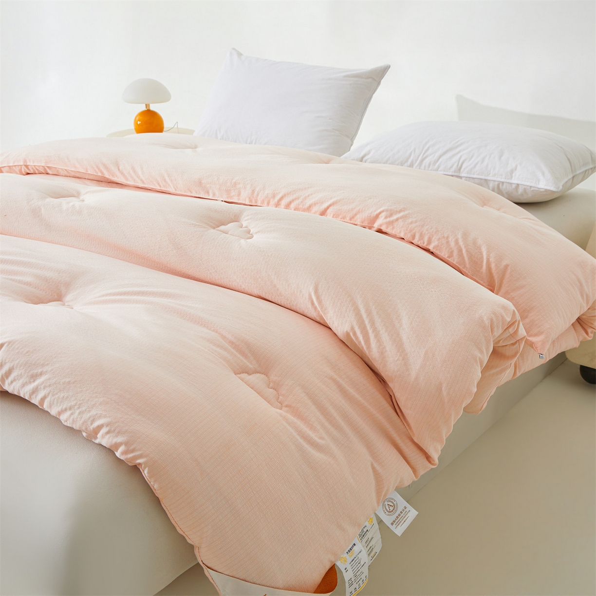 91家纺网 家纺一手货源 找家纺 眠势力 2026春夏新款皱皱纱四季被超软云朵被子春秋被芯夏凉被可机洗 云朵被-粉