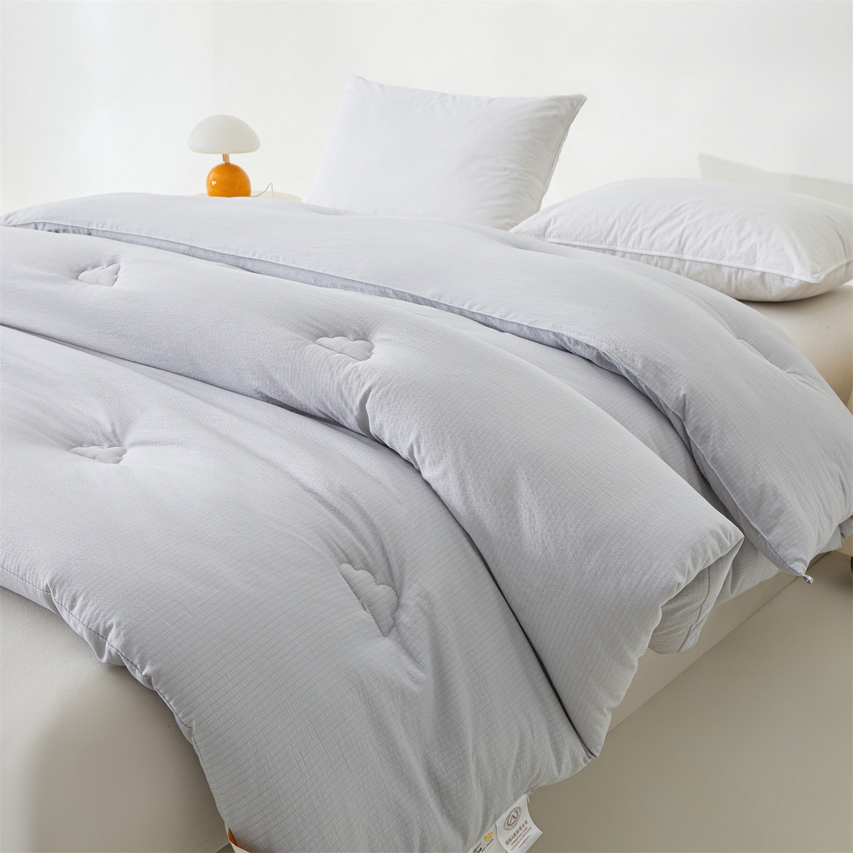 91家纺网 家纺一手货源 找家纺 眠势力 2026春夏新款皱皱纱四季被超软云朵被子春秋被芯夏凉被可机洗 云朵被-灰