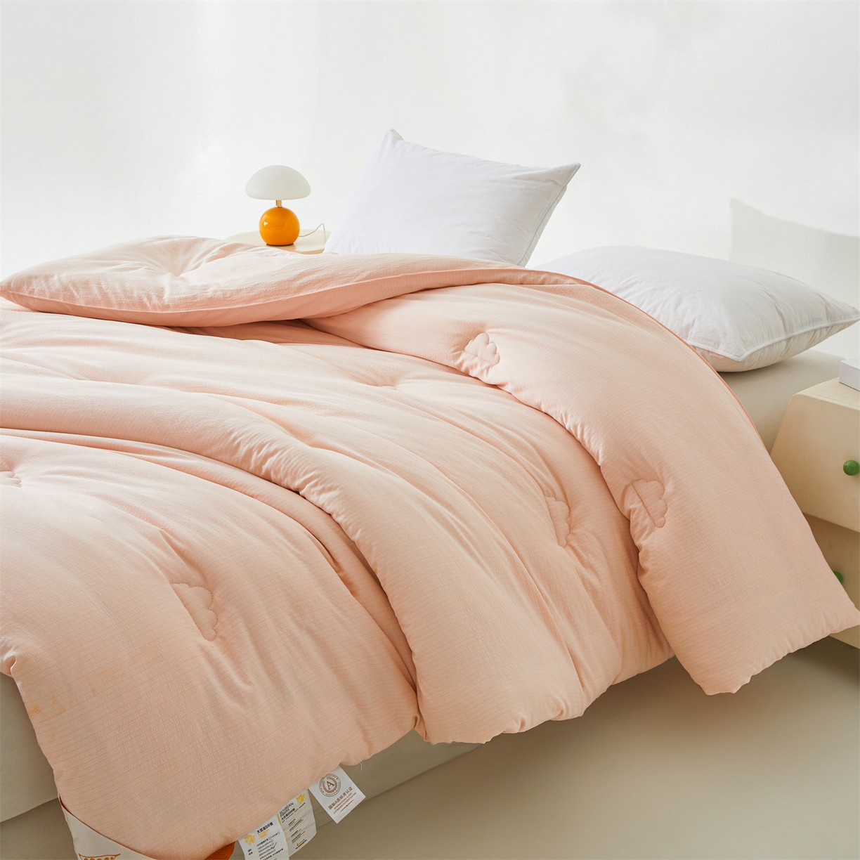 91家纺网 家纺一手货源 找家纺 眠势力 2026春夏新款皱皱纱四季被超软云朵被子春秋被芯夏凉被可机洗 云朵被-粉