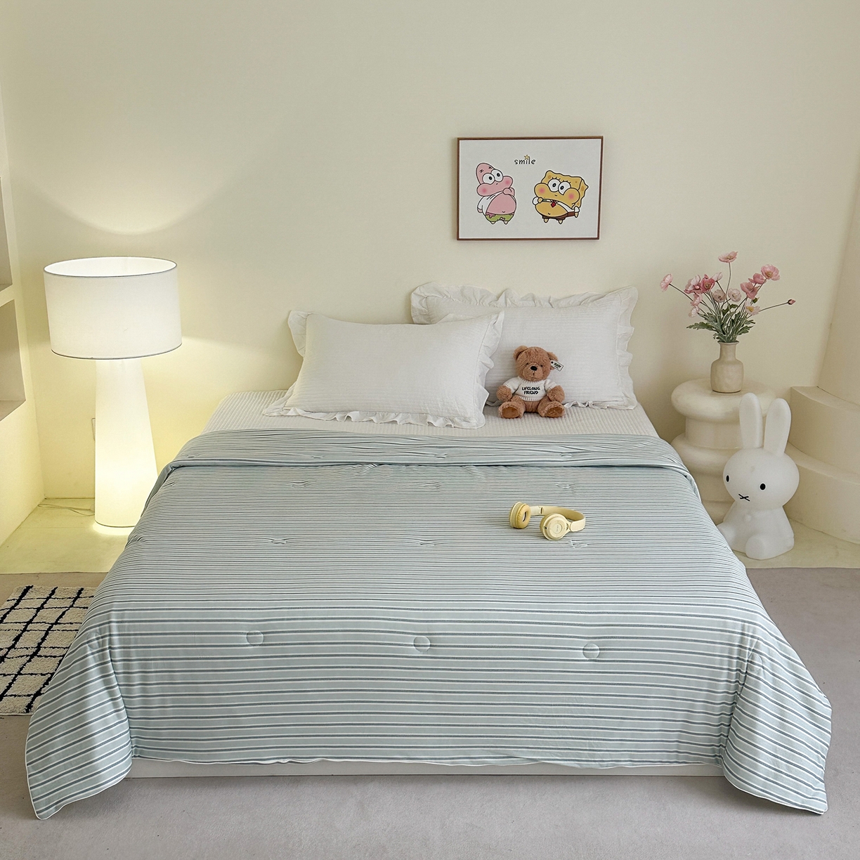 91家纺网 家纺一手货源 找家纺 （总）尚品本色 2026年新款小清新针织棉夏被空调被