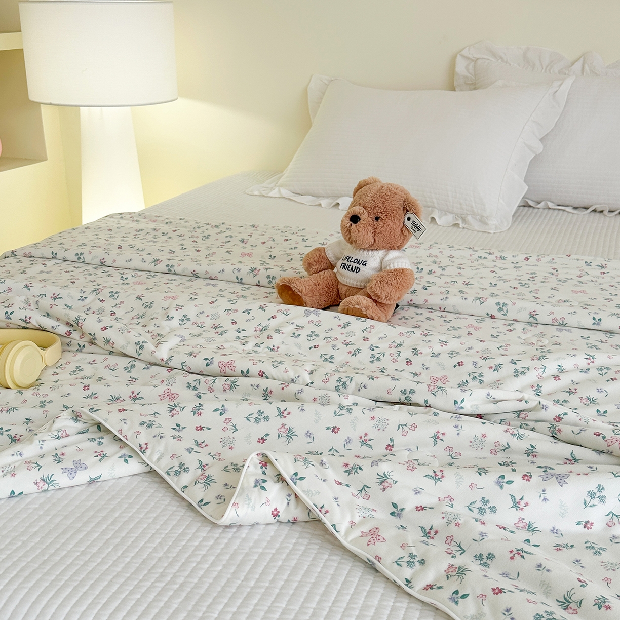 91家纺网 家纺一手货源 找家纺 尚品本色 2026年新款小清新针织棉夏被空调被 春风里