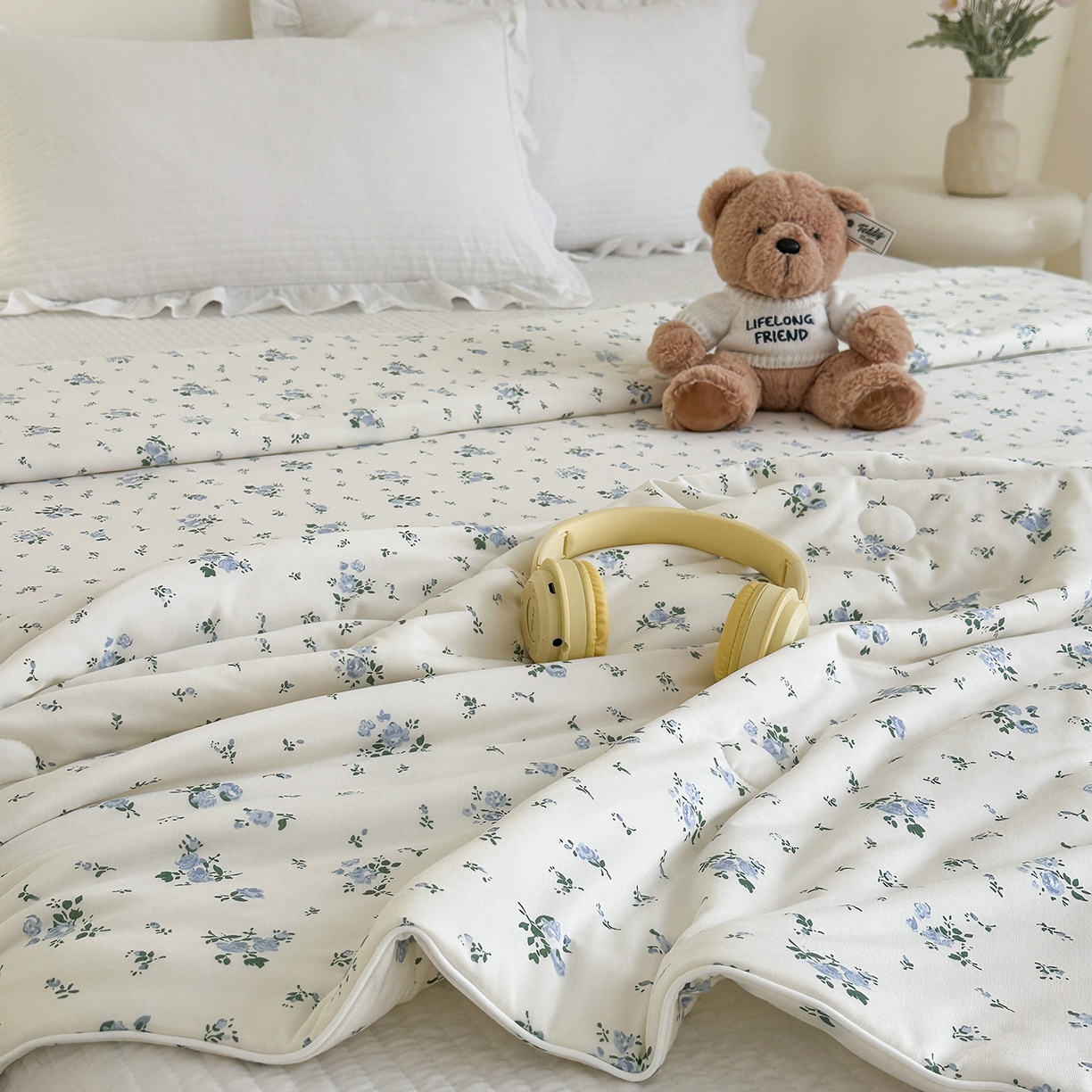 91家纺网 家纺一手货源 找家纺 尚品本色 2026年新款小清新针织棉夏被空调被 兰馨