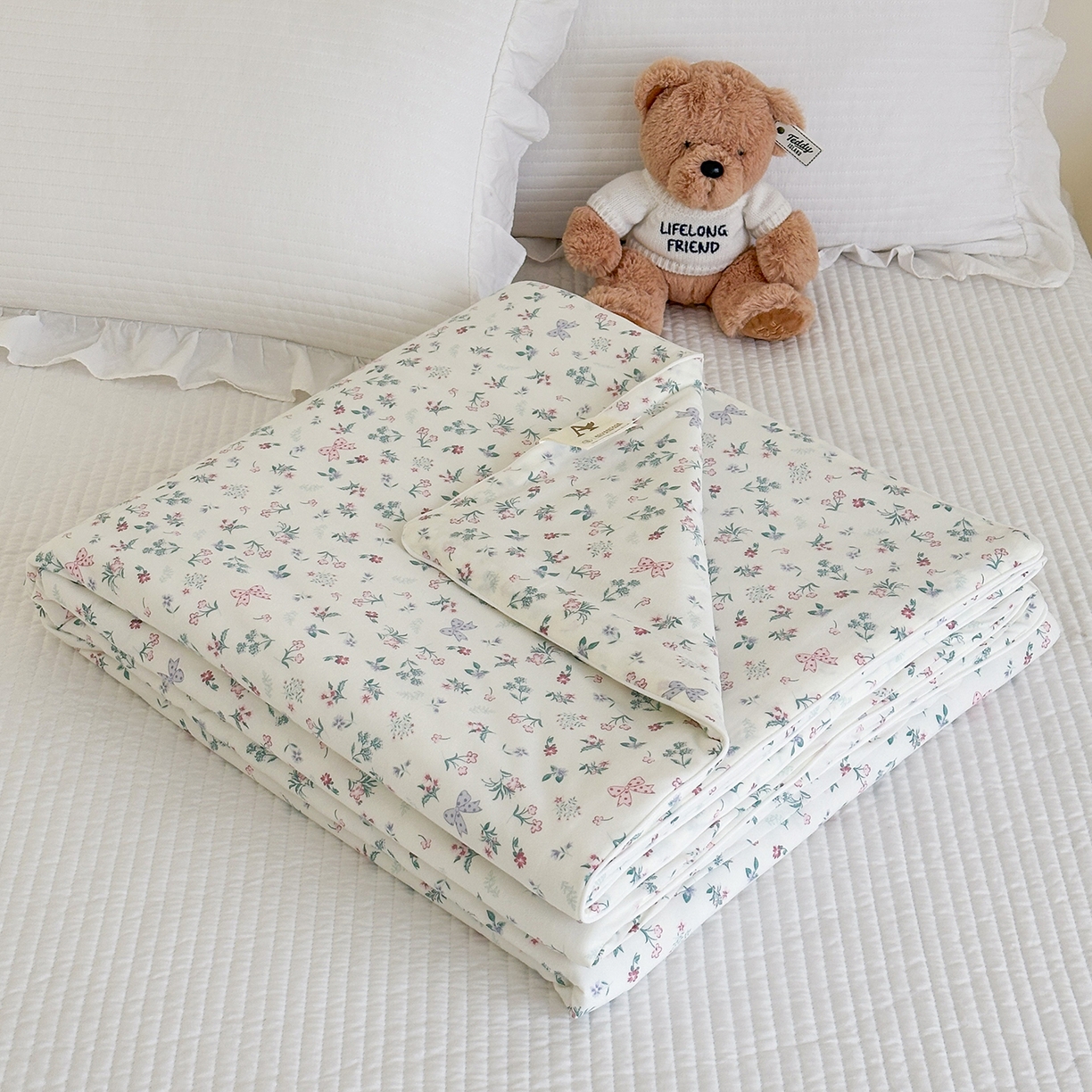 91家纺网 家纺一手货源 找家纺 尚品本色 2026年新款小清新针织棉夏被空调被 春风里