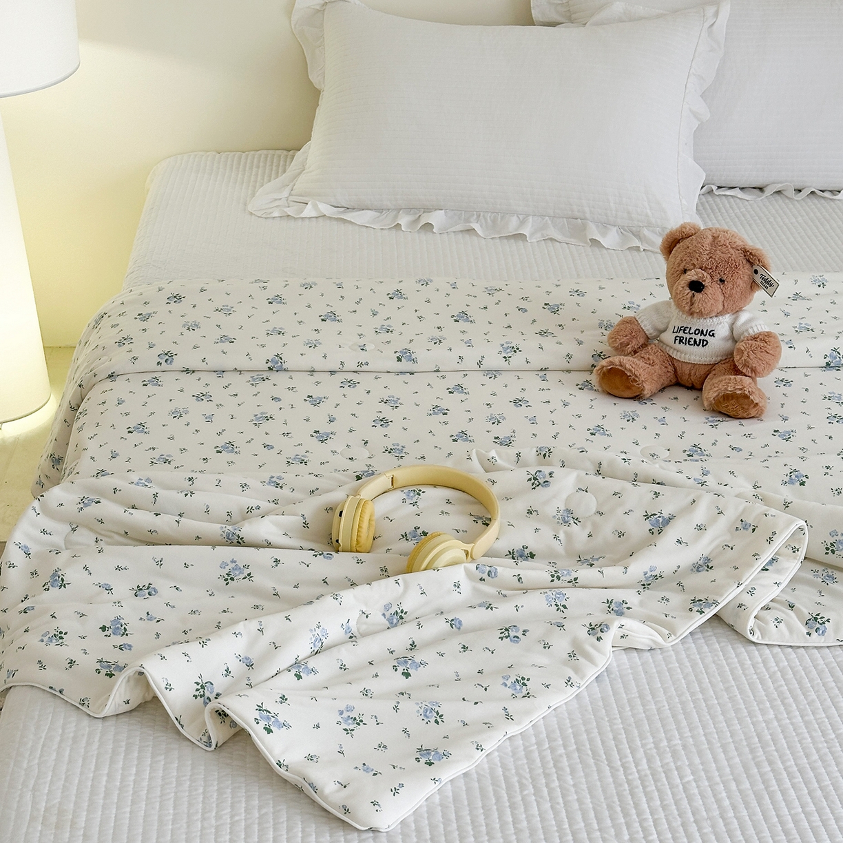 91家纺网 家纺一手货源 找家纺 尚品本色 2026年新款小清新针织棉夏被空调被 兰馨