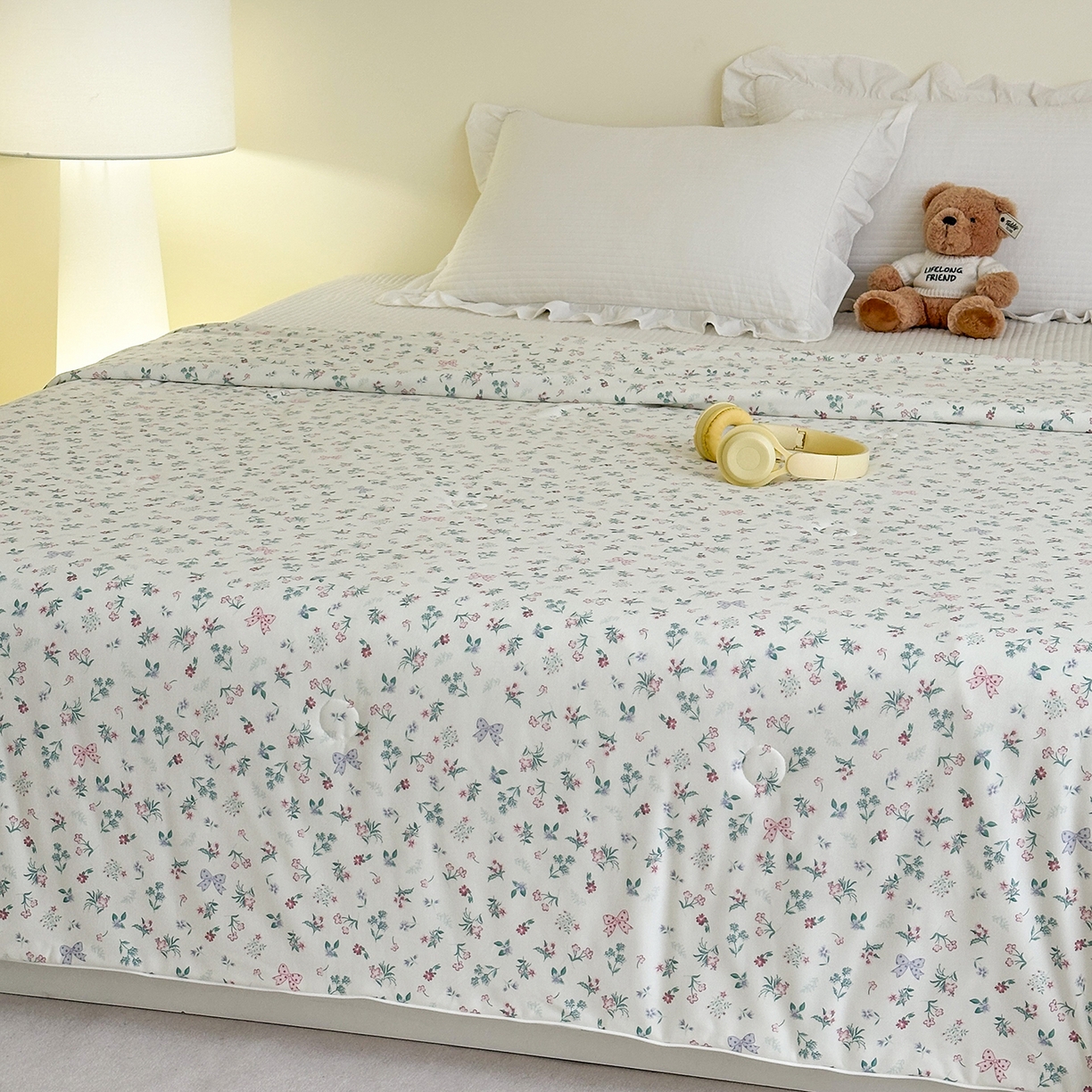 91家纺网 家纺一手货源 找家纺 尚品本色 2026年新款小清新针织棉夏被空调被 春风里