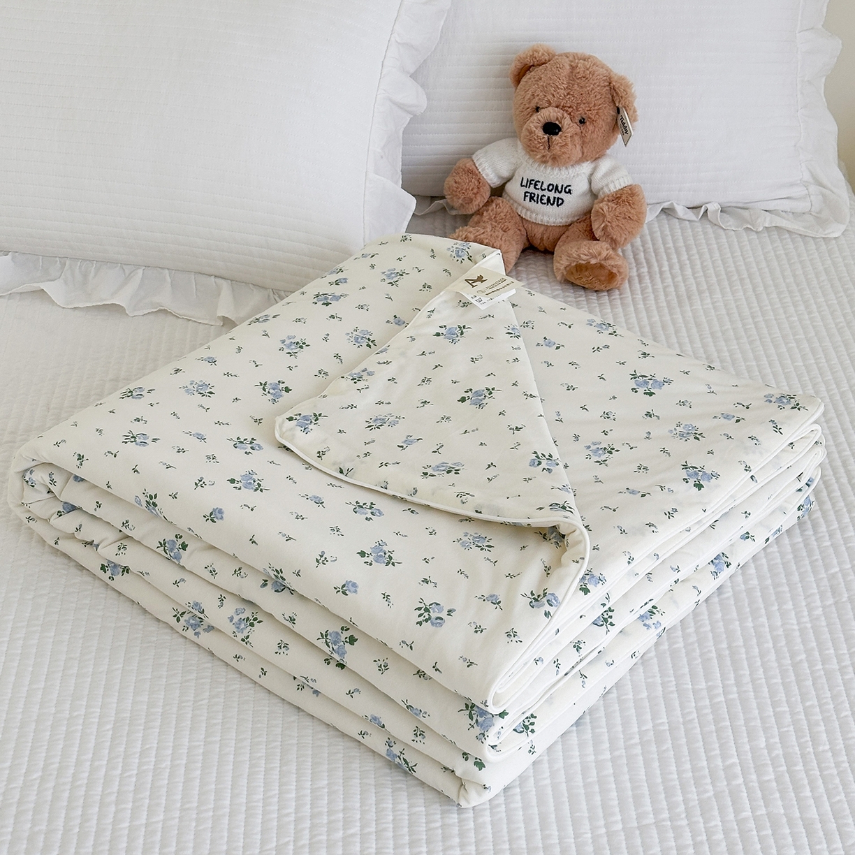 91家纺网 家纺一手货源 找家纺 尚品本色 2026年新款小清新针织棉夏被空调被 兰馨