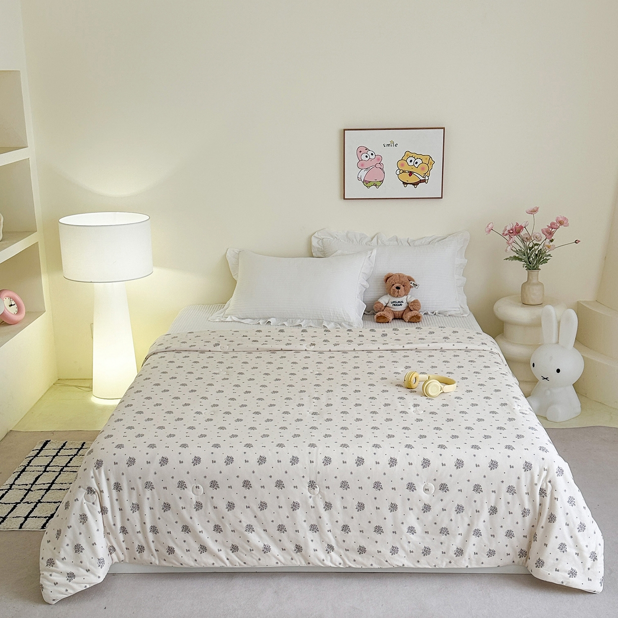 尚品本色 2026年新款小清新针织棉夏被空调被 陌上花开