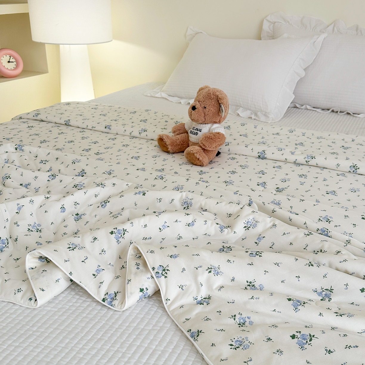 91家纺网 家纺一手货源 找家纺 尚品本色 2026年新款小清新针织棉夏被空调被 兰馨